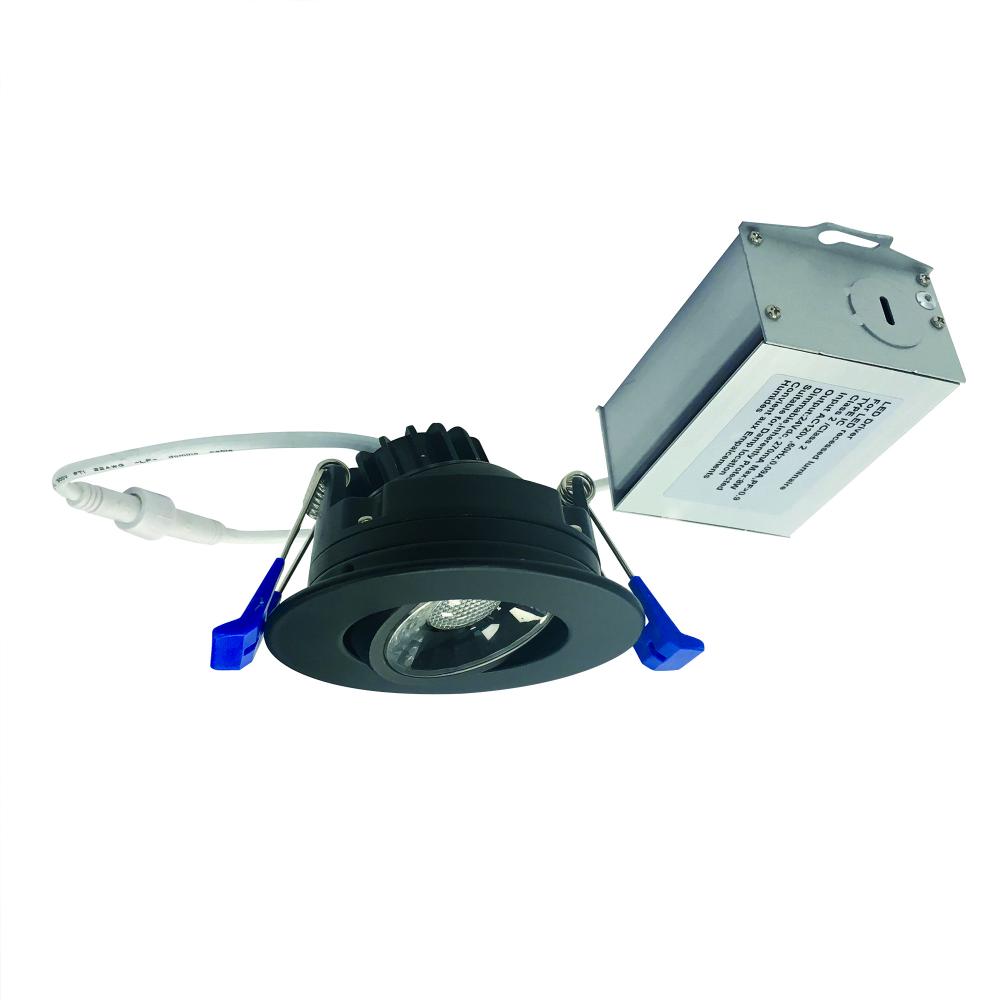 2" M2 Round LED Adjustable Gimbal, 600lm / 8W, 2700K, 120V, Matte Black