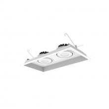 Nora NMRT3-2RL330NWW - Two-Head Flanged LED Multiple Lighting Trim, 2500lm per Head w/ Narrow Flood Optic, 3000K, Regressed