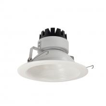Nora NRM3-62L140FWW - 6" Marquise III Round Baffle, 900lm, 4000K, Flood Optic, White Baffle/White Flange