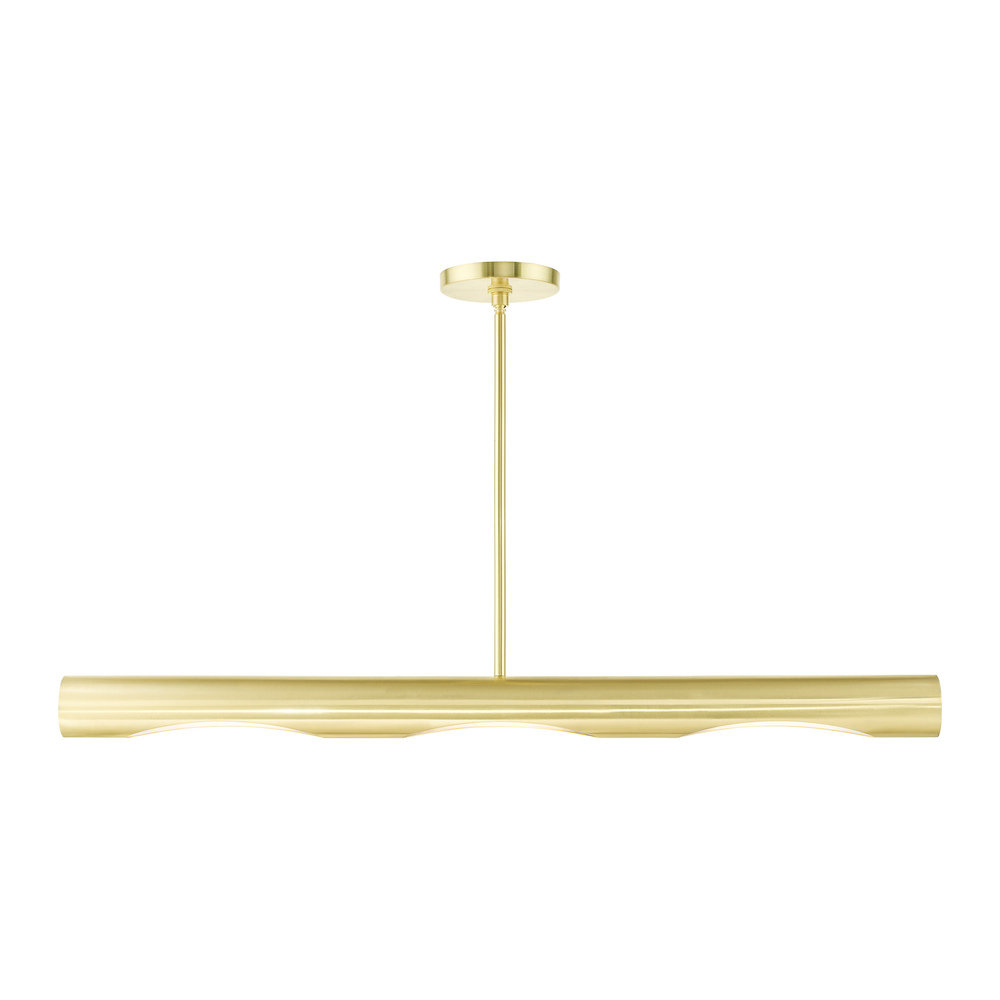3 Lt Satin Brass Linear Chandelier