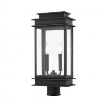 Livex Lighting 2017-04 - 2 Light Black with Polished Chrome Stainless Steel Reflector Outdoor Large Post Top Lantern