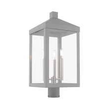 Livex Lighting 20586-80 - 3 Lt Nordic Gray Outdoor Post Top Lantern
