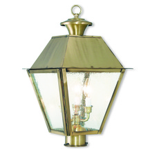Livex Lighting 2169-01 - 3 Light Antique Brass Post-Top Lantern