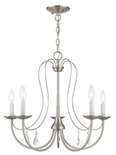 Livex Lighting 40865-91 - 5 Light Brushed Nickel Chandelier