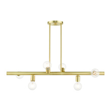 Livex Lighting 45866-12 - 6 Lt Satin Brass Linear Chandelier