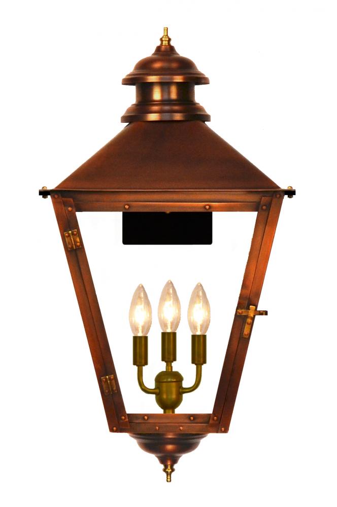 The CopperSmith Adam Street 29" Tall Copper Electric Wall Mount Outdoor Light Lantern Sconce