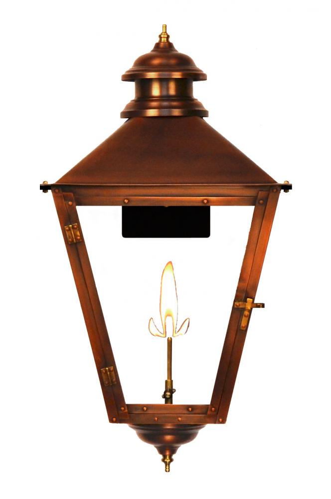 The CopperSmith Adam Street 32" Tall Copper Gas Wall Mount Outdoor Light Lantern Sconce