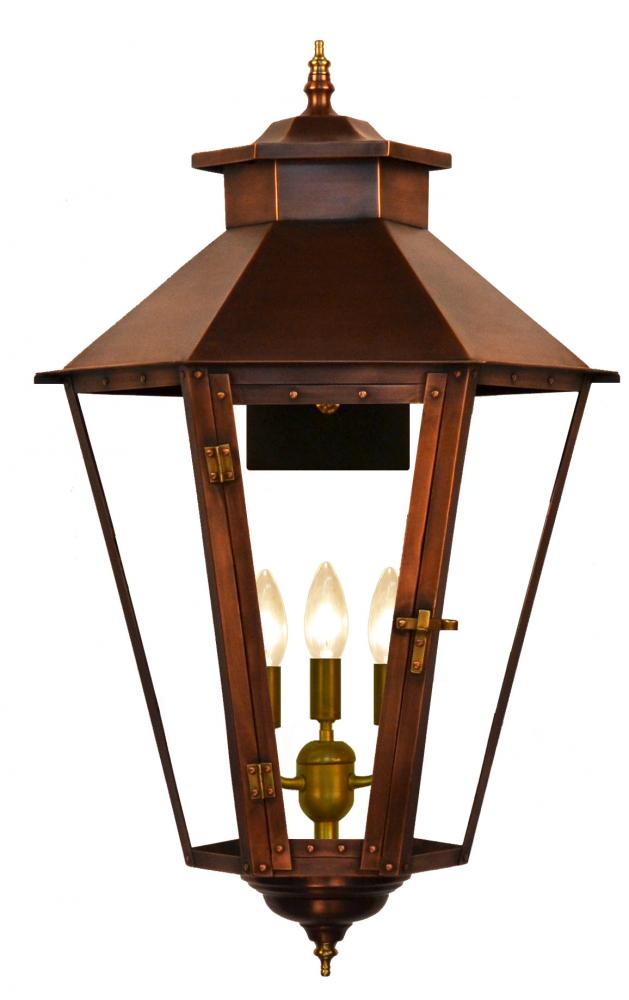 The CopperSmith Bayou Street 34" Tall Copper Electric Wall Mount Outdoor Light Lantern Sconce