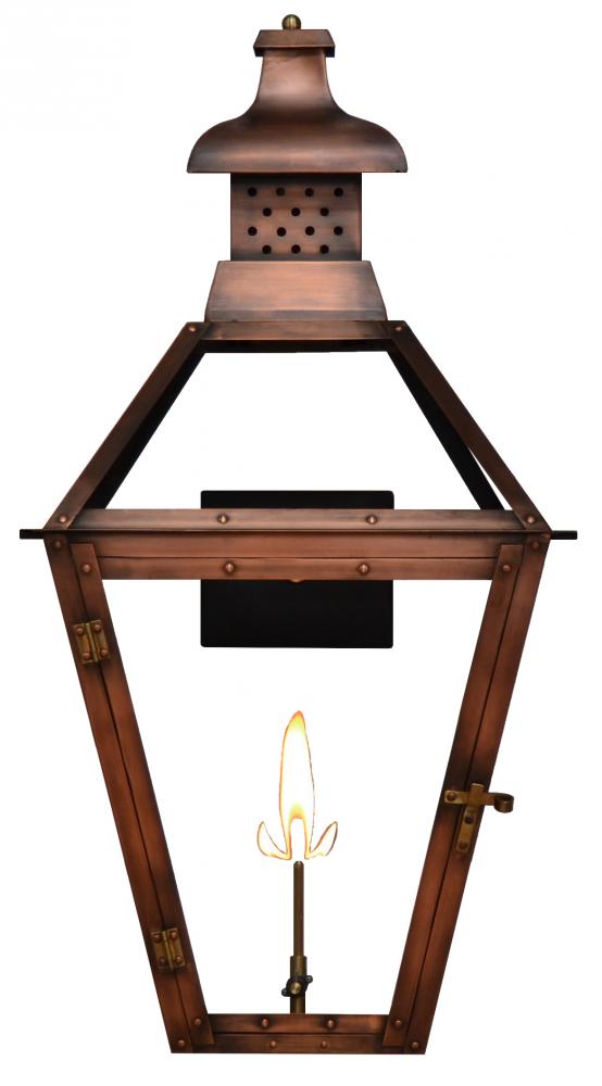 The CopperSmith Pebble Hill 32" Tall Copper Gas Wall Mount Outdoor Light Lantern Sconce