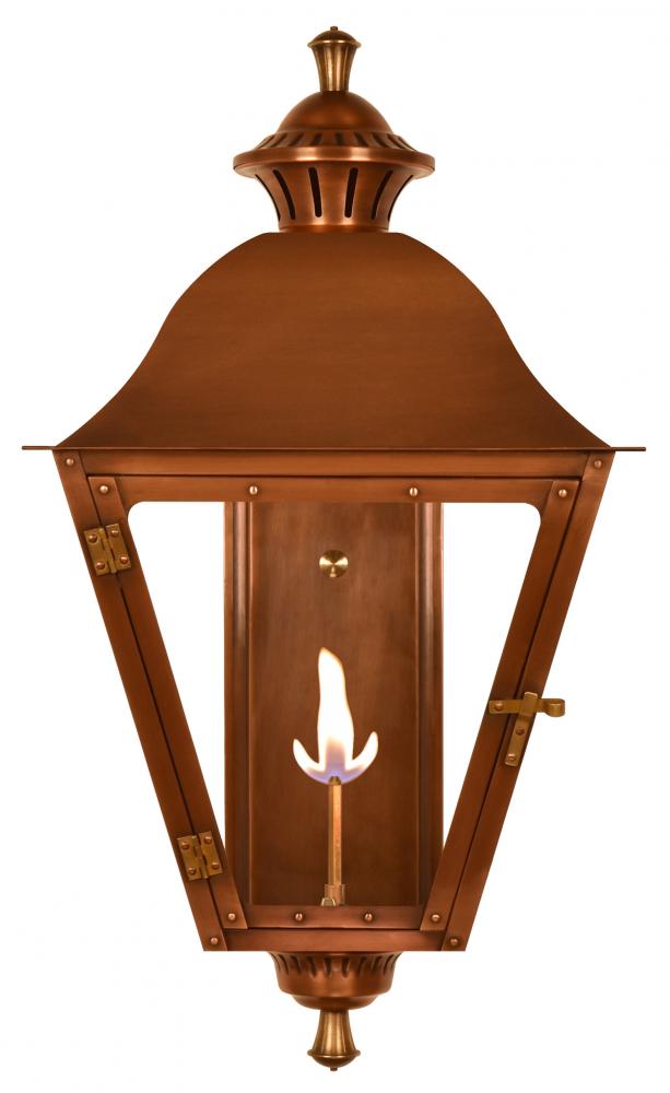 The CopperSmith Biltmore Collection Vestibule 29" Tall Copper Gas Wall Mount Outdoor Light Lante