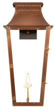 The Coppersmith EB33G - The CopperSmith East Bay 33" Tall Copper Gas Wall Mount Outdoor Light Lantern Sconce