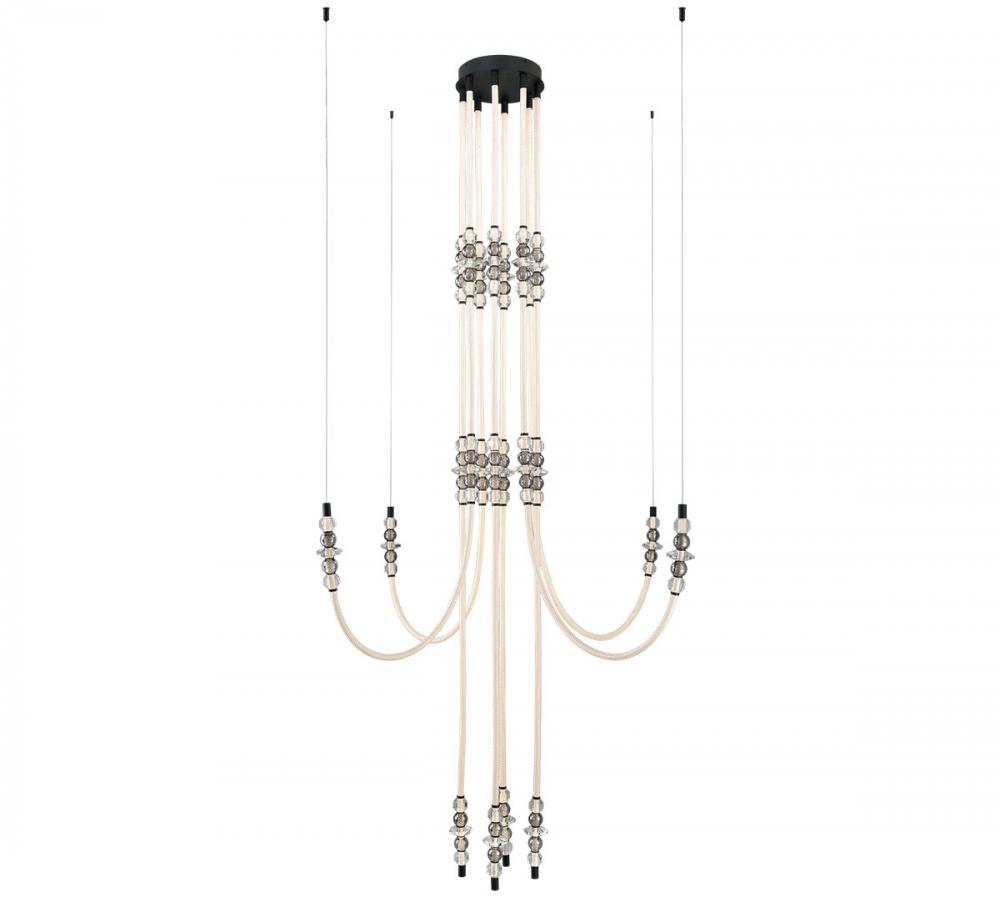 Alcamo, 8 Light LED Chandelier, Matte Black