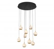 Lib & Co. US 10204-02 - Baveno, 9 Light Round LED Chandelier, Matte Black