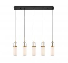 Lib & Co. US 10226-02 - Verona, 5 Light Linear LED Chandelier, Matte Black