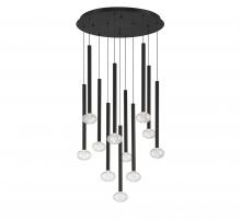 Lib & Co. US 12110-02 - Soffio, 11 Light Round LED Chandelier, Matte Black