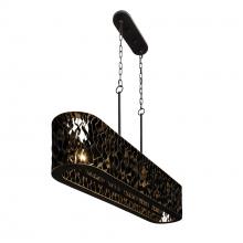 Varaluz 380N06MBFG - Estela 6-Lt Linear Pendant - Matte Black/French Gold