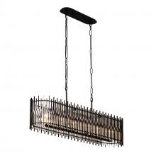 Varaluz 393N06MBFG - Park Row 6-Lt Linear Pendant - Matte Black/French Gold