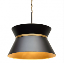 Varaluz 390P04MBFG - Mad Hatter 4-Lt Pendant - Matte Black/French Gold