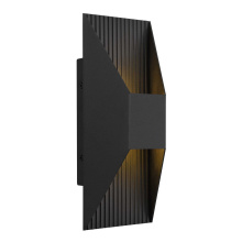 Alteck, LLC AW0009-3CCT-W-BK - Ribbed LED Wall Sconce H12