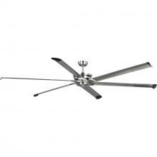 Progress P250030-009 - Huff Collection Indoor/Outdoor 96" Six-Blade Brushed Nickel Ceiling Fan