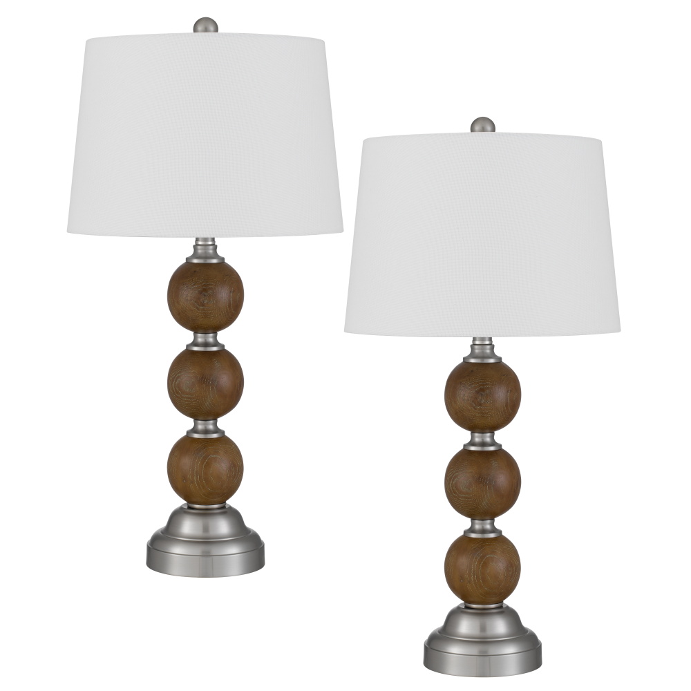 Accessorize Your Space with This Stacked Orb Style Resin Table Lamp. It Features Painted Faux Wood