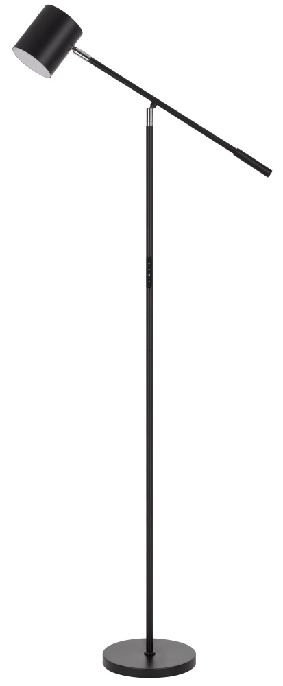 68 Black Metal Floor Lamp with Cylinder Metal Shade