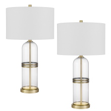 CAL Lighting BO-3153TB-2 - Illuminate Your Space with This Bullet Shaped Glass Lamp. It Features A Clear Glass Body with Antiq