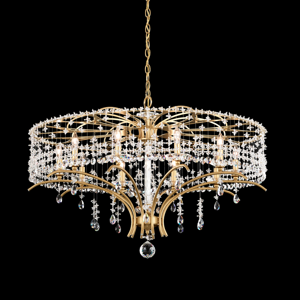 Bella Rose 10 Light 120V Chandelier in Antique Silver with Heritage Handcut Crystal