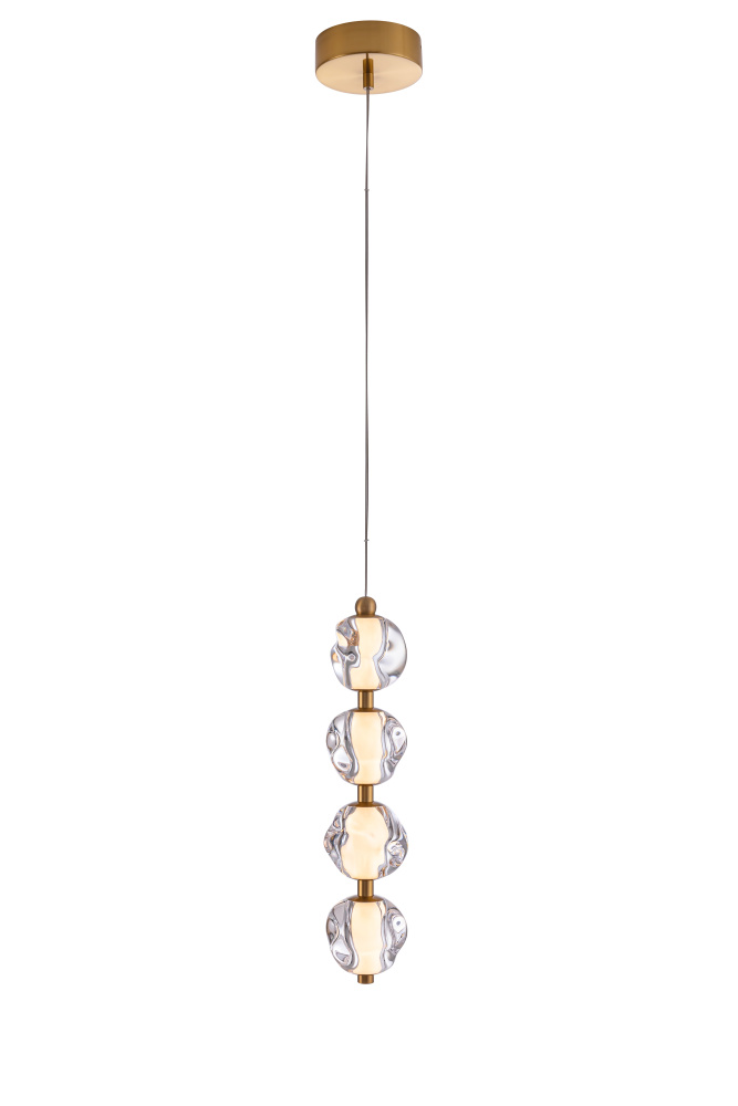 Jackie 4 Light LED Pendant in Satin Brass