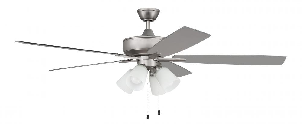 Super Pro 114 60" 5-Blade Ceiling Fan in Brushed Nickel w/ Brushed Nickel/Greywood Blades
