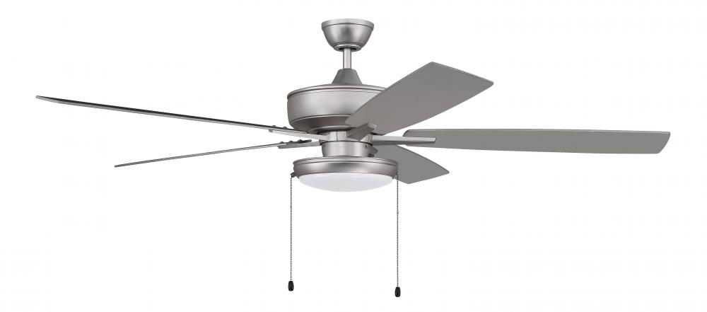 Super Pro 119 60" 5-Blade Ceiling Fan in Brushed Nickel w/ Brushed Nickel/Greywood Blades