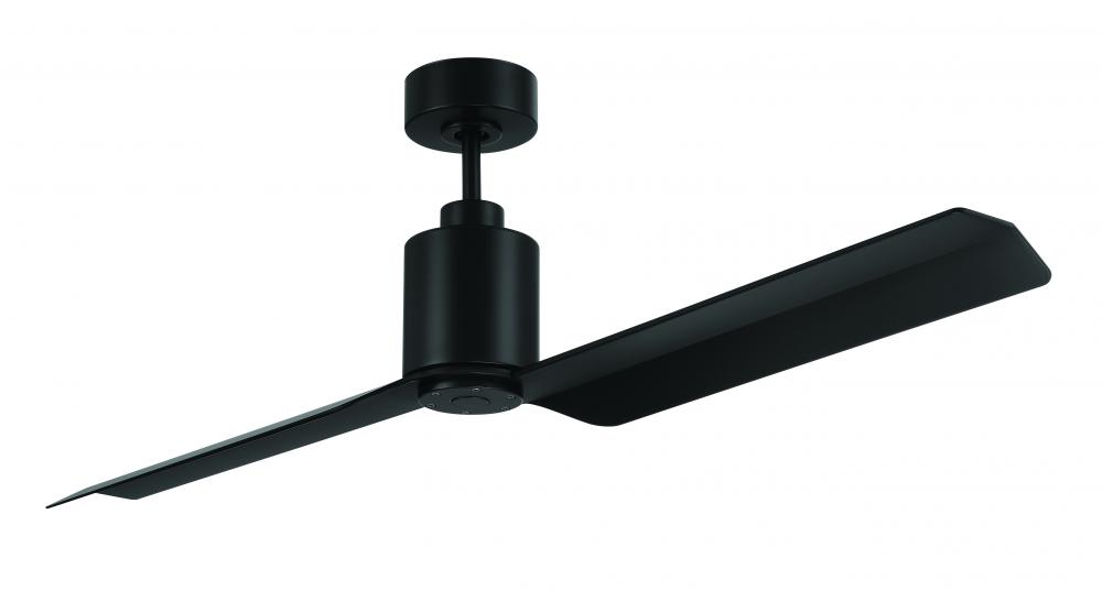 Sleek 56" 2-Blade Indoor/Outdoor (Wet) Ceiling Fan in Flat Black w/ Flat Black Blades