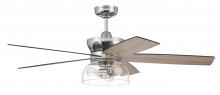 Craftmade GBN52PLN5 - Gibson 52" 5-Blade Ceiling Fan in Polished Nickel w/ Driftwood/Greywood Blades