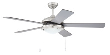 Craftmade NIK52BNK5 - Nikia 52" 5-Blade Ceiling Fan in Brushed Polished Nickel w/ Brushed Nickel/Walnut Blades