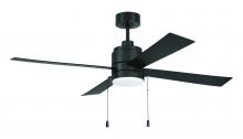 Craftmade OMCY52FB4-PC - Outdoor McCoy 52" 4-Blade Indoor/Outdoor (Wet) Ceiling Fan w/ Pull Chain in Flat Black