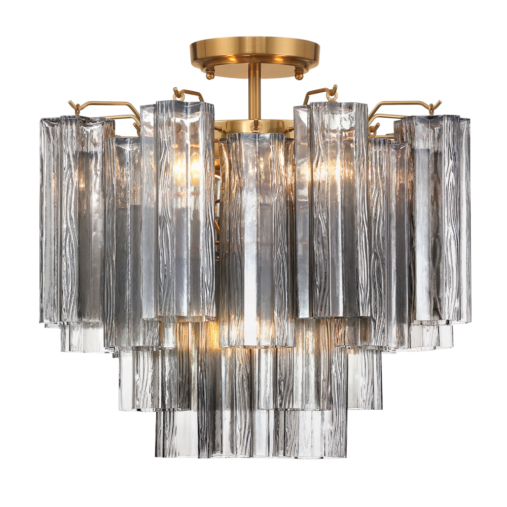 Addis 4 Light Aged Brass Semi Flush Mount
