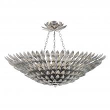 Crystorama 519-SA_CEILING - Broche 8 Light Antique Silver Semi Flush Mount