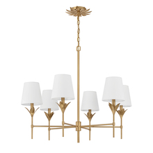 Crystorama 568-GA - Broche 6 Light Antique Gold Chandelier