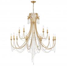 Crystorama ARC-1919-GA-CL-MWP - Arcadia 15 Light Antique Gold Chandelier