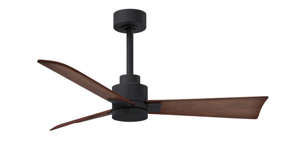 Alessandra - 42" Three Blade Transitional Ceiling Fan - Matte Black Finish - Walnut Tone Blades