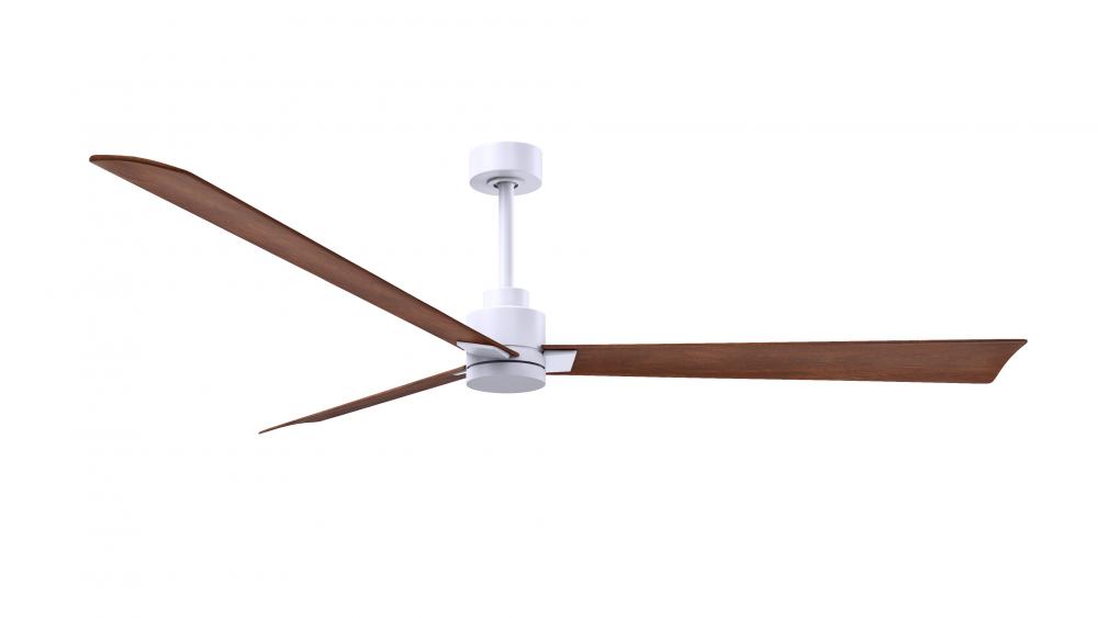 Alessandra - 72" Three Blade Transitional Ceiling Fan - Matte White Finish - Walnut Tone Blades