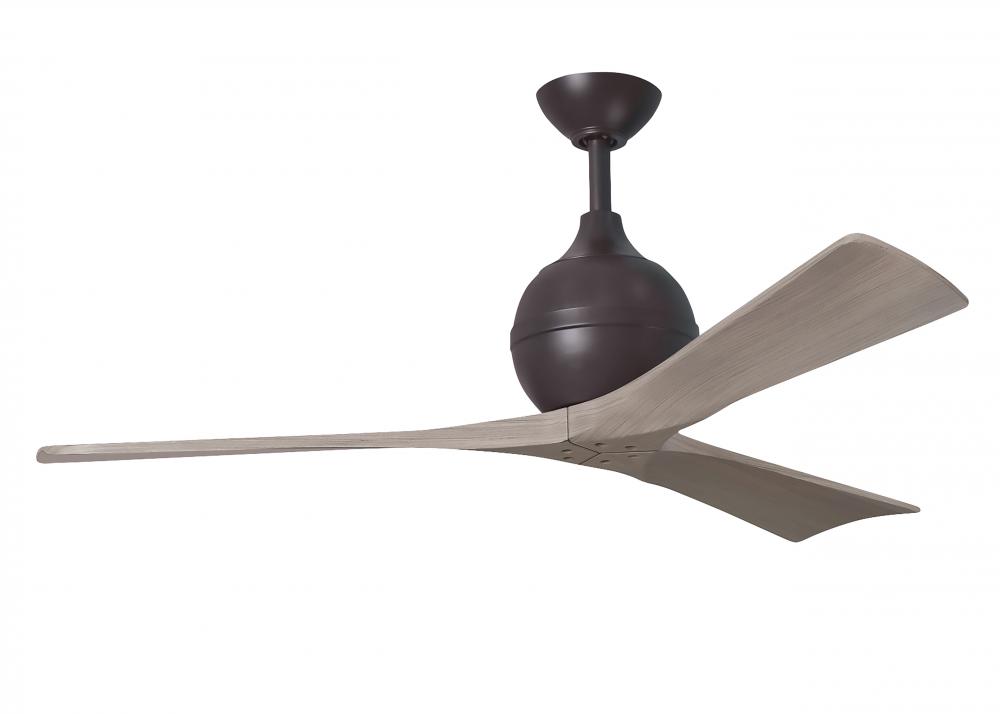 Irene-3 - Three Blade Paddle Fan - 52" - Textured Bronze Finish - Gray Ash Tone Blades
