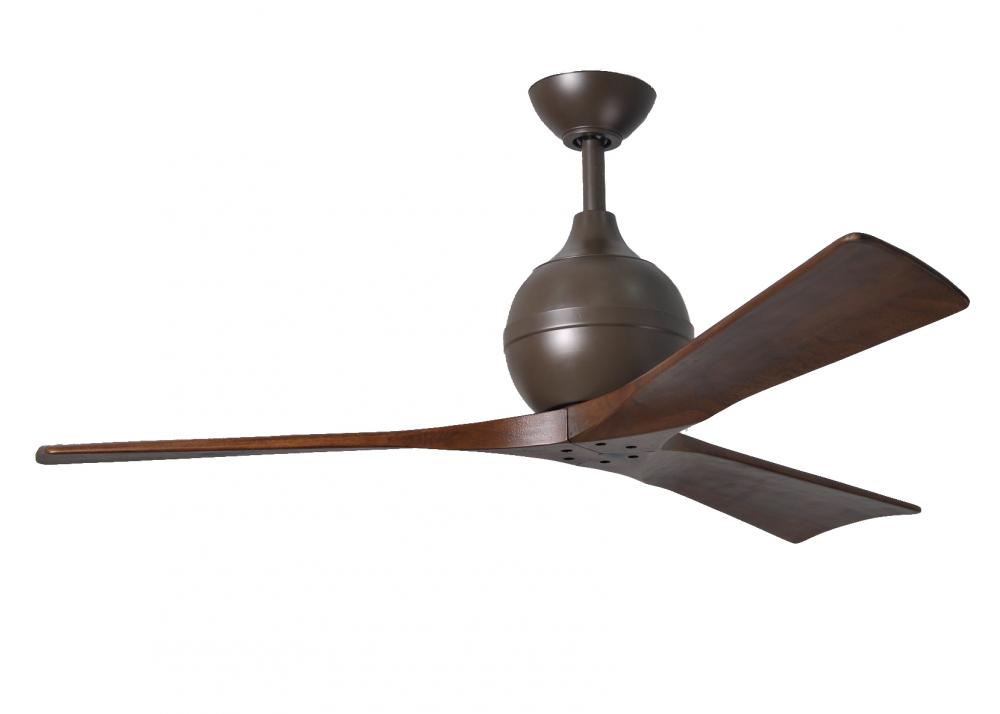 Irene-3 - Three Blade Paddle Fan - 52" - Textured Bronze Finish - Walnut Tone Blades