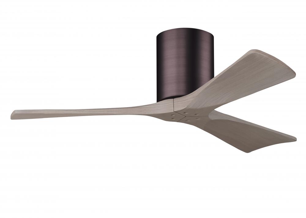 Irene-3H - Three Blade Flush Mount Paddle Fan - 42" - Brushed Bronze Finish