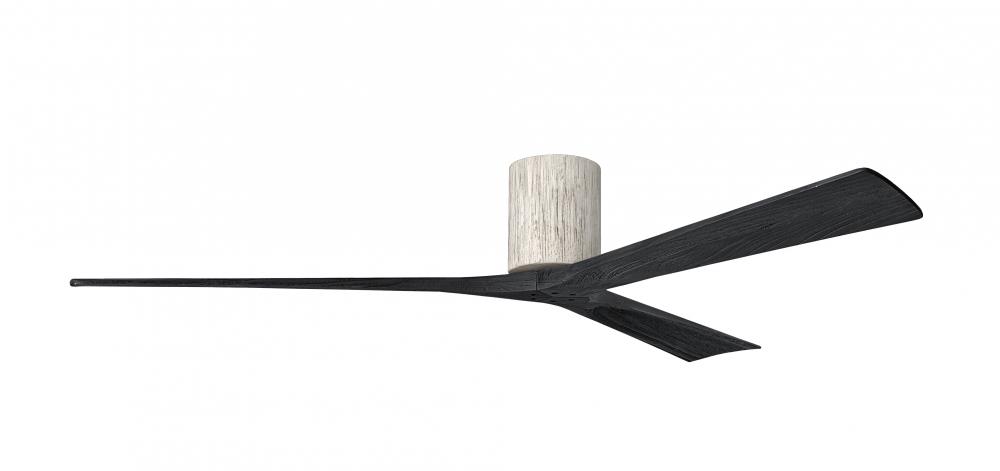 Irene-3H - Three Blade Flush Mount Paddle Fan - 72" - Barn Wood Finish - Matte Black Blades