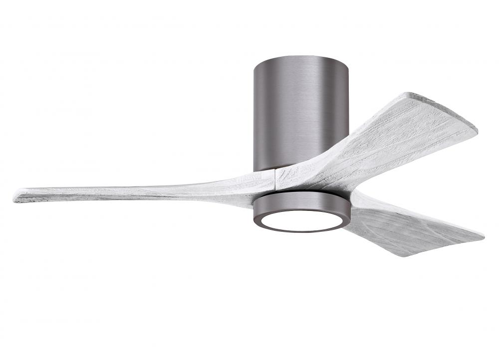 Irene-3HLK - 42" Three Blade Flush Mount Paddle Fan - 5CCT Integrated LED - Brushed Pewter Finis