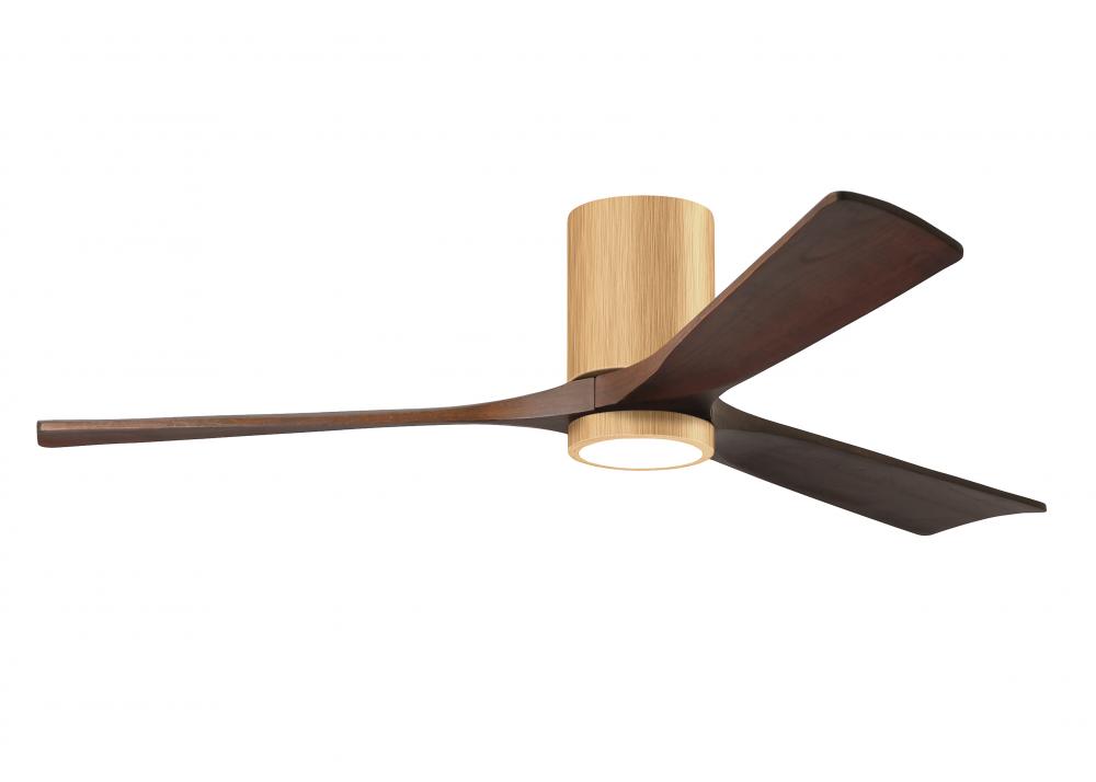 Irene-3HLK-60" Three Blade Flush Mount Paddle Fan-5CCT Integrated LED -Light Maple Tone Finish