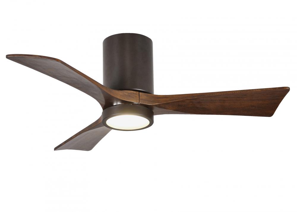Irene-3HLK-42" Three Blade Flush Mount Paddle Fan-5CCT Integrated LED -Textured Bronze Finish