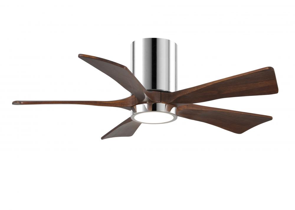 Irene-5HLK - 42" Five Blade Flush Mount Paddle Fan - 5CCT Integrated LED - Polished Chrome Finis