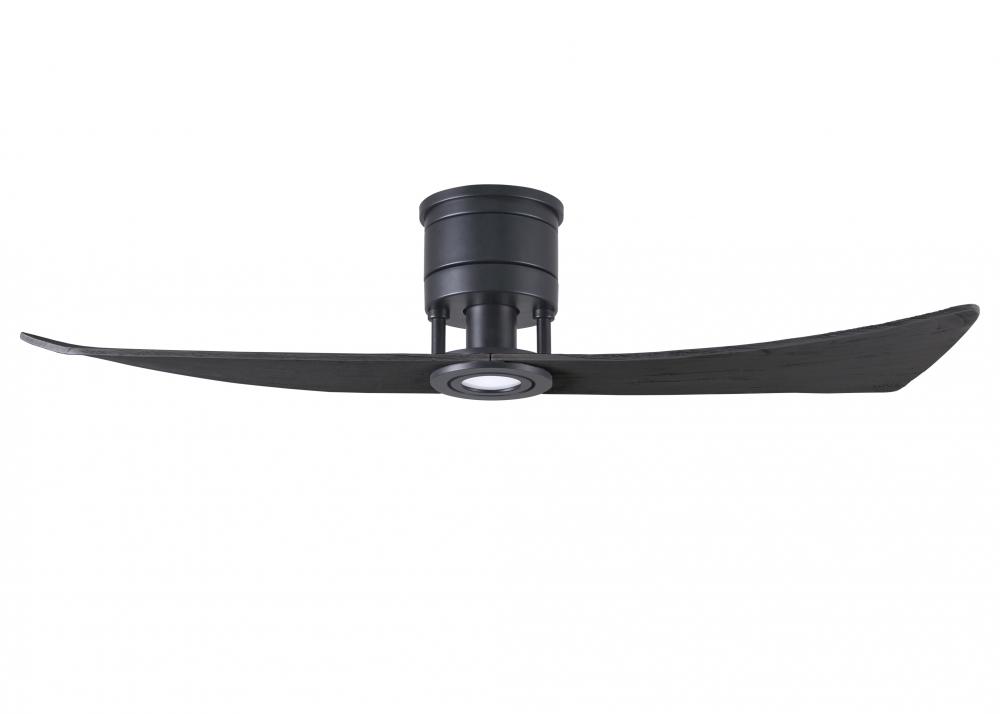 Lindsay ceiling fan in Matte Black finish with 52" solid matte black wood blades and eco-frien